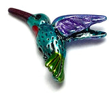 Hummingbird Bead, Blue Body, Red Throat, Small Embellishment Hand Painted by Susan Clarke, 3/4" #SC-170-B