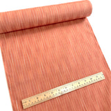 Peachy Salmon Wavy Wine-Kissed Stripes, Vintage Kimono Silk from Japan By the Yard,  #321