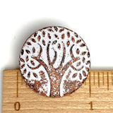 Tree of Life Rust/White 1" Metal Button #SWC-29