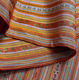 Woven Fancy Ribbon-Like Almost Southwestern Stripes, Vintage Kimono Silk from Japan By the Yard,  #324