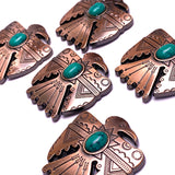1-1/2" Copper/Faux Turquoise Thunderbird Screw Back Concho 1.5"  #SWH-115