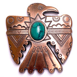 1-1/2" Copper/Faux Turquoise Thunderbird Screw Back Concho 1.5"  #SWH-115