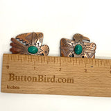 1-1/2" Copper/Faux Turquoise Thunderbird Screw Back Concho 1.5"  #SWH-115