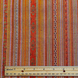 Woven Fancy Ribbon-Like Almost Southwestern Stripes, Vintage Kimono Silk from Japan By the Yard,  #324
