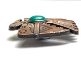 1-1/2" Copper/Faux Turquoise Thunderbird Screw Back Concho 1.5"  #SWH-115