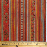 Woven Fancy Ribbon-Like Almost Southwestern Stripes, Vintage Kimono Silk from Japan By the Yard,  #324