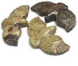 New Markdown, Three Stone Hawk Pendants, Polished Ocean Jasper in Earth Tones, 2"  #LP-16-A