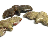 New Markdown, Three Stone Hawk Pendants, Polished Ocean Jasper in Earth Tones, 2"  #LP-16-A