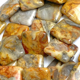 Running Low, Agate 'Crazy Lace' Gemstone Beads, 13/16" Square Siennas/Grays Beads 20mm x 7mm, Pack of 11  #LP-27