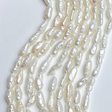Deeper SALE, White Freshwater Pearl Beads, Vintage, 16" Strand #GH-07