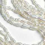 Deeper SALE, White Freshwater Pearl Beads, Vintage, 16" Strand #GH-07