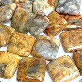Running Low, Agate 'Crazy Lace' Gemstone Beads, 13/16" Square Siennas/Grays Beads 20mm x 7mm, Pack of 11  #LP-27