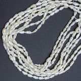 Deeper SALE, White Freshwater Pearl Beads, Vintage, 16" Strand #GH-07