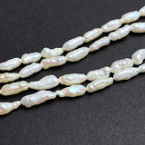 Deeper SALE, White Freshwater Pearl Beads, Vintage, 16" Strand #GH-07