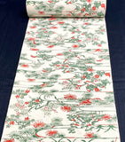 Okinawa Serenity, True Bingata Hand Dyed Chirimen Silk Crepe from Japan By the Yard #326