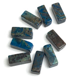 New Markdown, Midnight Ocean Semi-Rustic Cuboid Jasper Beads, 22mm Pack of 11 Beads,  #LP-34