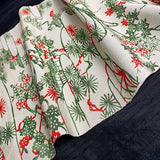 Okinawa Serenity, True Bingata Hand Dyed Chirimen Silk Crepe from Japan By the Yard #326