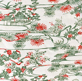 Okinawa Serenity, True Bingata Hand Dyed Chirimen Silk Crepe from Japan By the Yard #326