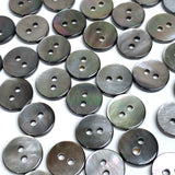 Bulk Deal Re-Stocked, Graphite Silvery Charcoal 3/8" Tiny Shiny Iridescent Shell, 10mm Pack of 100 Buttons  # LP-48
