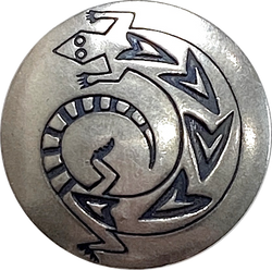 Vintage Sterling Silver Southwest Button Cover, 3/4", Lizard # MV 26