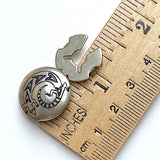 Vintage Sterling Silver Southwest Button Cover, 3/4", Lizard # MV 26