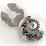 Vintage Sterling Silver Southwest Button Cover, 3/4", Lizard # MV 26