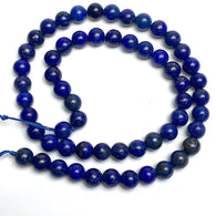 Running Low, Lapis Lazuli Beads, Deep Royal Blues, Round 6mm, Approx. 60 Beads 1/4"  #LP-90