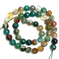 Last Strand, Green Agate Bead Mix, 8mm Faceted Grade A High Shine 5/16" Approx. 45 Beads  #LP-93