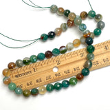 Last Strand, Green Agate Bead Mix, 8mm Faceted Grade A High Shine 5/16" Approx. 45 Beads  #LP-93