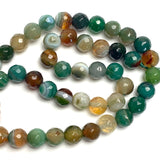 Last Strand, Green Agate Bead Mix, 8mm Faceted Grade A High Shine 5/16" Approx. 45 Beads  #LP-93