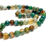 Last Strand, Green Agate Bead Mix, 8mm Faceted Grade A High Shine 5/16" Approx. 45 Beads  #LP-93