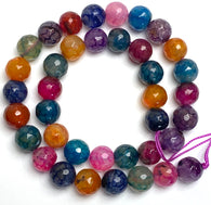 New Markdown, Jewel Agate Bead Mix, 10mm Faceted 3/8" High Shine 15" Strand,  #LP-101