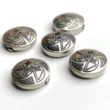 Vintage Sterling Silver Southwest Button Cover, 3/4", Running Water # MV 27
