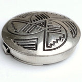 Vintage Sterling Silver Southwest Button Cover, 3/4", Running Water # MV 27