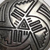 Vintage Sterling Silver Southwest Button Cover, 3/4", Running Water # MV 27