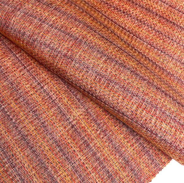 Running Low, Sunset from Kochi Vintage Yarn Dyed Kimono Silk Woven Stripe from Japan By the Yard #771