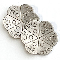 Sterling Silver Flower, 1/2", Vintage Embellishment/Component, 12mm", # MV 28