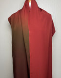 SALE, Maroon/Chocolate Ombre, Liquid Drape Vintage Kimono Silk Crepe from Japan Hand Dyed Bokashi  4.5 Yard Piece  #182