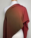 SALE, Maroon/Chocolate Ombre, Liquid Drape Vintage Kimono Silk Crepe from Japan Hand Dyed Bokashi  4.5 Yard Piece  #182