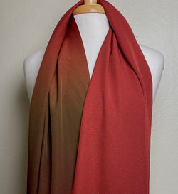 Maroon/Chocolate Ombre, Liquid Drape Vintage Kimono Silk Crepe from Japan Hand Dyed Bokashi  4.5 Yard Piece  #182