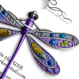 Running Low, Handpainted Dragonfly by Susan Clarke, 2", Metal Sew-Down, #SC 998-C