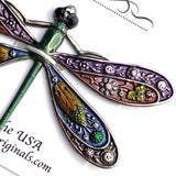 Running Low, Handpainted Dragonfly by Susan Clarke, 2", Metal Sew-Down, #SC 998-C