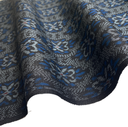 Midnight Blue/Black/Indigo Vintage Kimono Silk Oshima Tsumugi? from Japan By the Yard #125