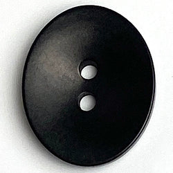 Re-Stocked, Black Oval 11/16" 2-Hole Button, Corozo / Tagua / Vegetable Ivory #SK-553