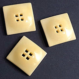 Re-Stocked, Ivory Square 11/16" Corozo/Tagua "Five Squares Flat Pillow" 4-Hole Button Larger Size, 18mm  #SK-528