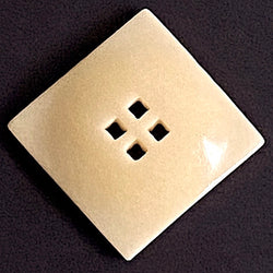 Re-Stocked, Ivory Square 11/16" Corozo/Tagua "Five Squares Flat Pillow" 4-Hole Button Larger Size, 18mm  #SK-528
