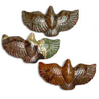 Three Stone Hawk Pendants, Polished Ocean Jasper in Earth Tones, 2"  #LP-16-B