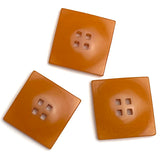 Dark Orange Square 11/16" Corozo Button, Five Squares Tagua Nut "Vegetable Ivory", 18mm   #SK-524