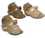 Three Stone Hawk Pendants, Polished Ocean Jasper in Earth Tones, 2"  #LP-16-C