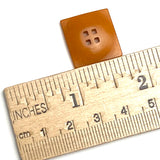 Dark Orange Square 11/16" Corozo Button, Five Squares Tagua Nut "Vegetable Ivory", 18mm   #SK-524